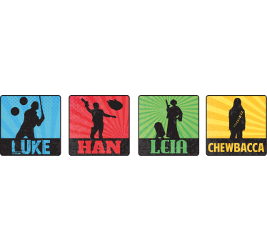 Enge onderzetters iconische karakter silhouetten - TenStickers