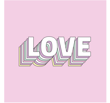 Roze en witte liefdestypografie citaat onderzetters - TenStickers
