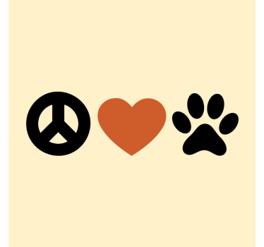Citaat onderzetters vrede liefde huisdieren - TenStickers