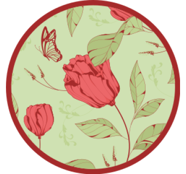 Moderne onderzetters met bloemenpatroon en vlinder - TenStickers
