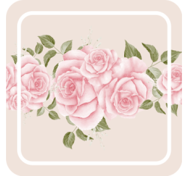 Moderne onderzetters roze bloemarrangement - TenStickers