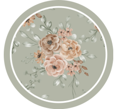 Moderne onderzetters met bloemige elegantie motief - TenStickers