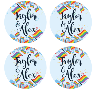 Bier onderzetters regenboogvlaggen viering - TenStickers