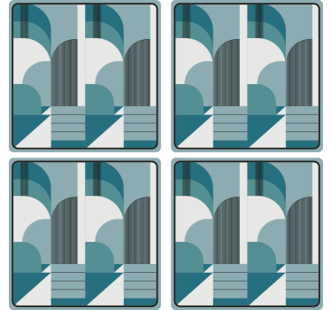Moderne onderzetters geometrische boogpatronen - TenStickers