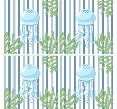 Moderne onderzetters met kwallenpatroon en strepen - TenStickers