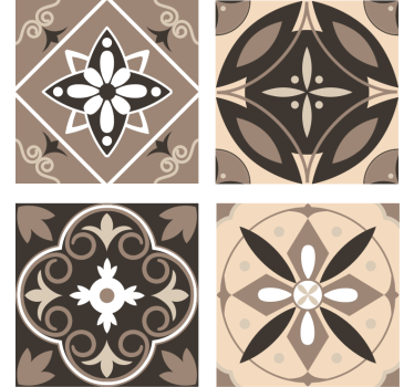 Onderzetters geometrisch bloemmotief set - TenStickers