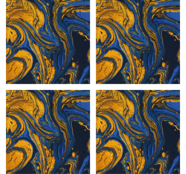 Onderzetters in draaiend blauw en goud - TenStickers