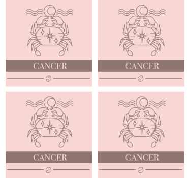 Gepersonaliseerde onderzetters kreeft zodiac symbool - TenStickers