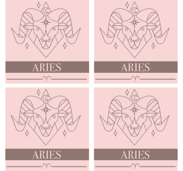 Gepersonaliseerde onderzetters ram zodiac symbool - TenStickers