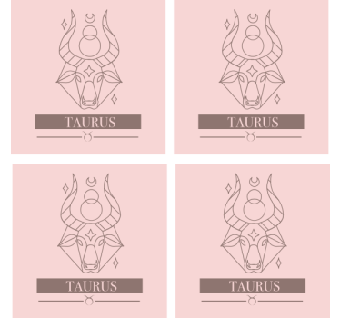 Gepersonaliseerde onderzetters taurus zodiac minimalist - TenStickers