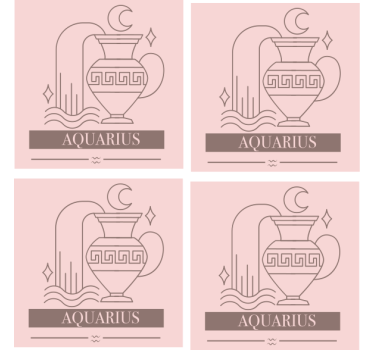 Citaat onderzetters waterman zodiac symbool - TenStickers