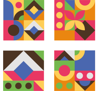 Onderzetters kleurrijke geometrische vormen - TenStickers