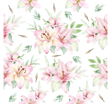 Onderzetters bloemenpatroon met lelies - TenStickers