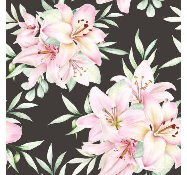 Enge onderzetters botanische schikking met lelies - TenStickers