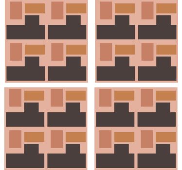 Onderzetters geometrische blokindeling - TenStickers