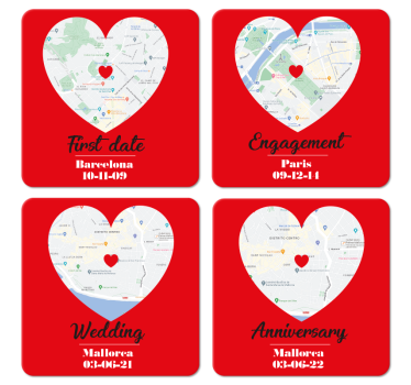 Gepersonaliseerde onderzetters locaties - TenStickers