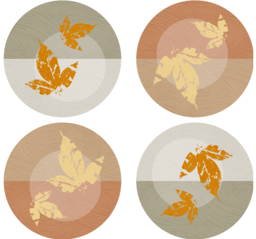 Bladpatroon overlays Moderne onderzetters - TenStickers