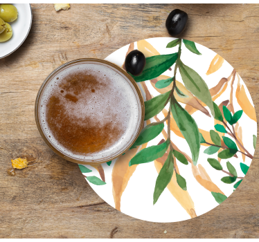 Bier onderzetters bladerige groene botanische - TenStickers