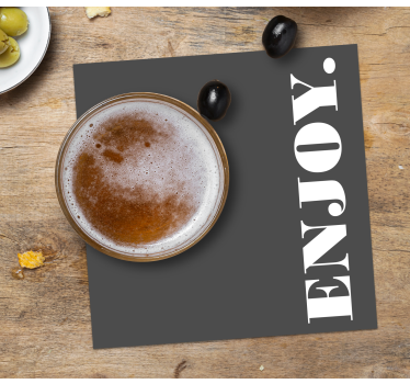 Bier onderzetters donkergrijs textuur genieten - TenStickers