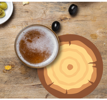Bier onderzetters houtschijfpatroon - TenStickers