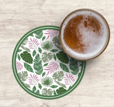 Bier onderzetters tropisch blad concept - TenStickers