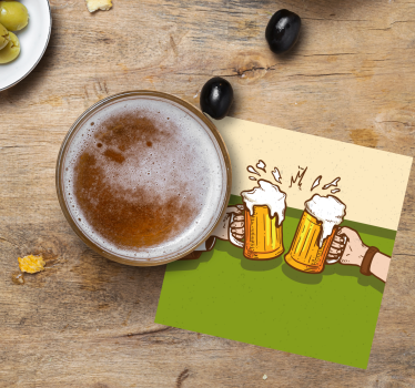 Bier onderzetters voor klinkende bierpullen - TenStickers