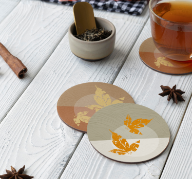 Bladpatroon overlays Moderne onderzetters - TenStickers