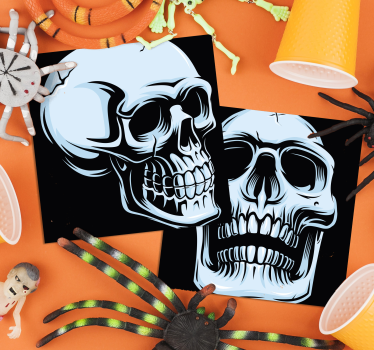 Enge onderzetters Grote schedel onderzetter - TenStickers