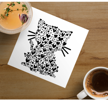 Enge onderzetters Kattenharten - TenStickers