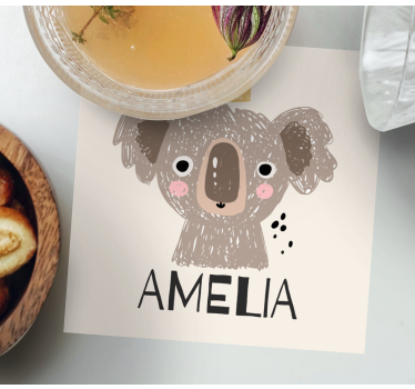 Enge onderzetters koala met kroon - TenStickers