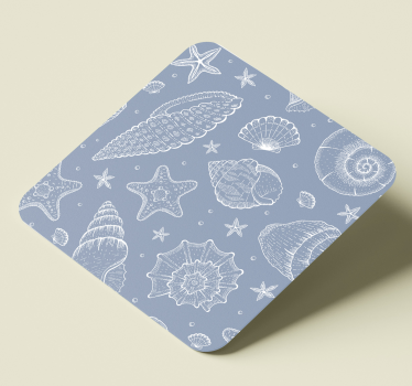 Enge onderzetters schelpen en sterrenpatroon - TenStickers