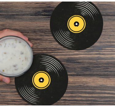 Enge onderzetters vinylplaat kunstwerk - TenStickers