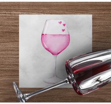 Gepersonaliseerde onderzetters hart versierd glas - TenStickers