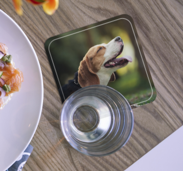 Gepersonaliseerde onderzetters hondenfoto - TenStickers