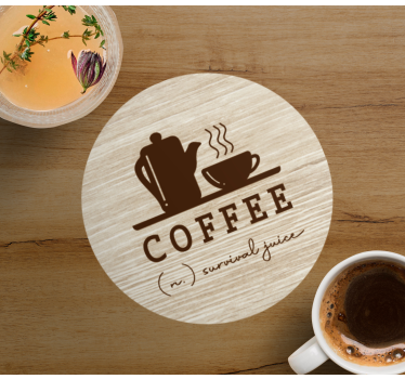 Gepersonaliseerde onderzetters koffiepot en kopje - TenStickers