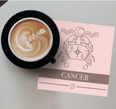 Gepersonaliseerde onderzetters kreeft zodiac symbool - TenStickers