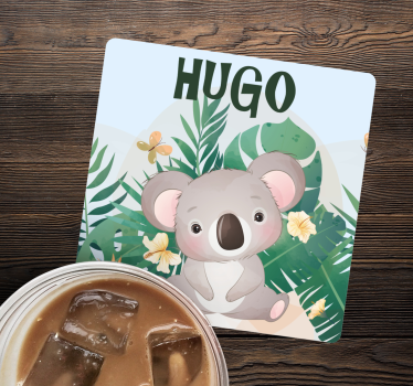 Gepersonaliseerde onderzetters met schattige koala kunst - TenStickers