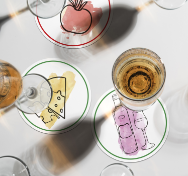 Gepersonaliseerde onderzetters met voedsel en drankmotieven - TenStickers