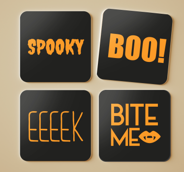 Halloween onderzetters halloween tekst graphic - TenStickers