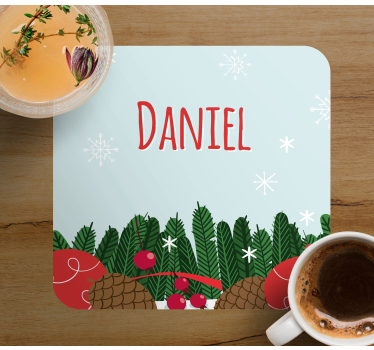 Kerst onderzetters feestelijke dennenappels - TenStickers