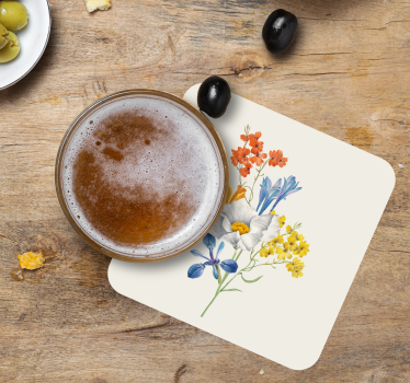 Kleurrijk bloemstuk vintage onderzetters - TenStickers