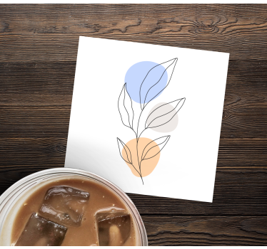 Moderne onderzetters abstract botanische lijntekening - TenStickers