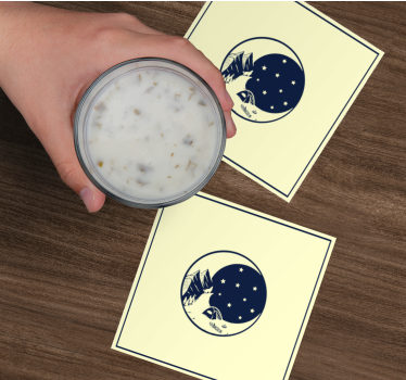 Moderne onderzetters bergnachtlandschap - TenStickers