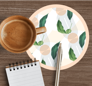 Moderne onderzetters bladerig geometrisch patroon - TenStickers