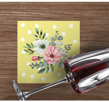 Moderne onderzetters bloemarrangement met stippen - TenStickers