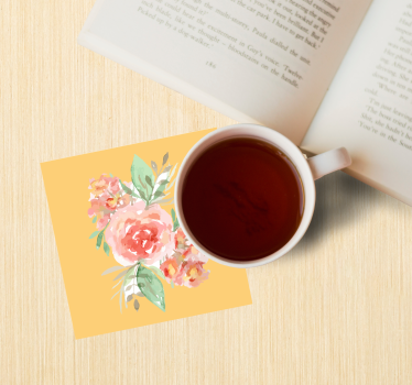 Moderne onderzetters bloemboeket in aquarel - TenStickers
