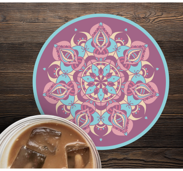 Moderne onderzetters complex bloemig mandala arrangement - TenStickers