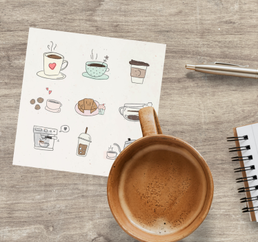 Moderne onderzetters drankillustratie collage - TenStickers