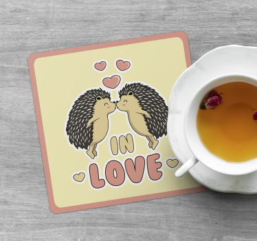 Moderne onderzetters egel kussen hartjes - TenStickers