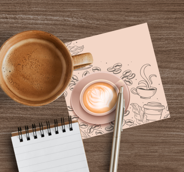 Moderne onderzetters elegante koffiekop kunst - TenStickers